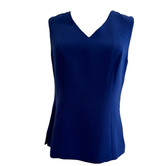 90s 3 PC NIGHT STUDIO NY BLUE W RHINESTONE BORDERED BLAZER, TOP & MIDI SKIRT 6 - Picture 12 of 17